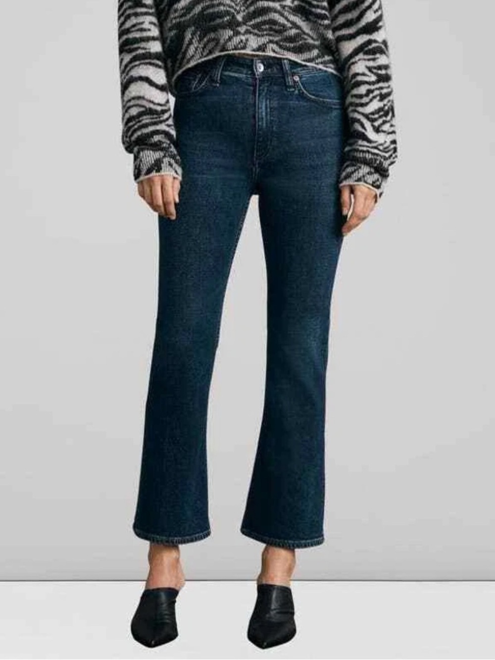 rag & bone Casey High Rise Ankle Flare Blue Jeans Size 28